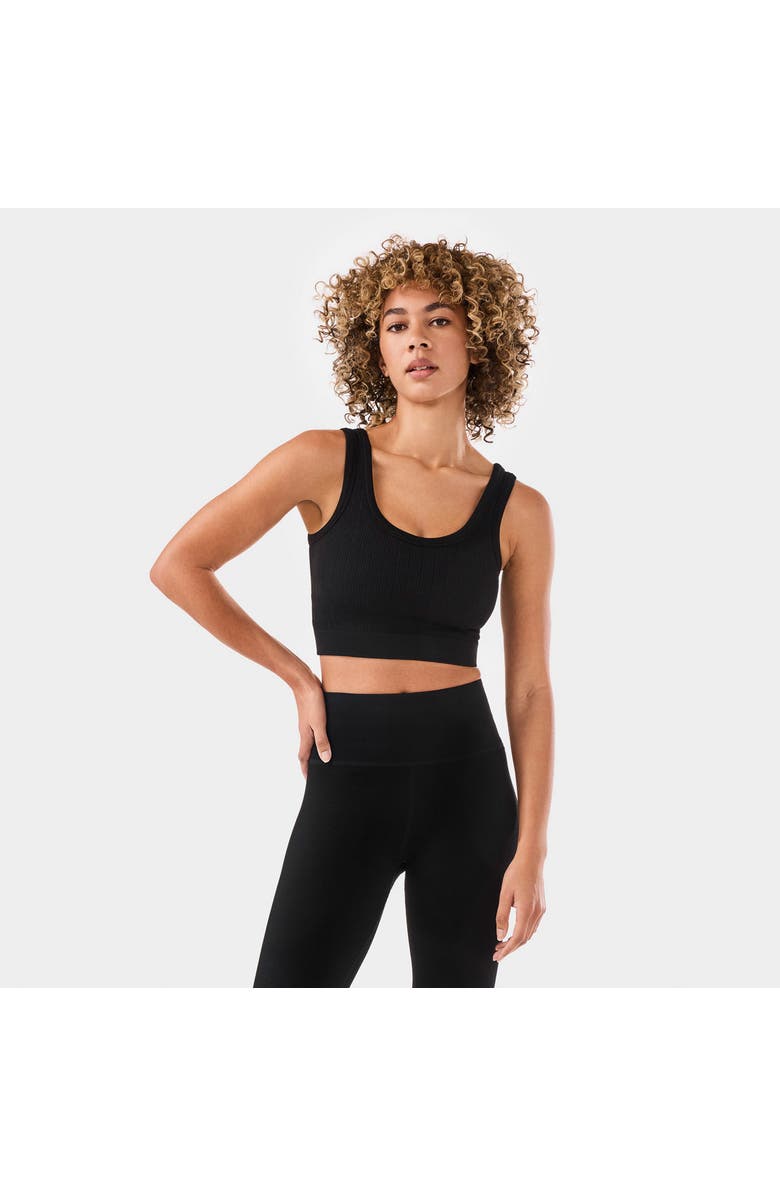Tavi Seamless Vibe Rib Bra, Main, color, Ebony