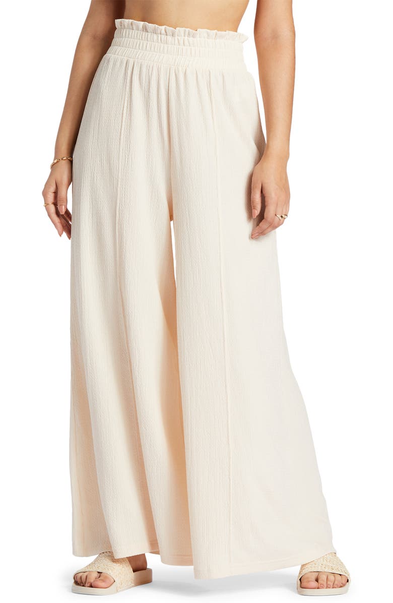 Roxy Jetsetter Smocked Waist Wide Leg Pants, Main, color,