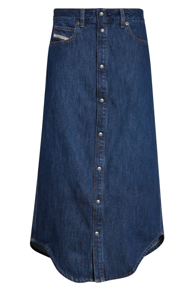 De-Ard Denim Midi Skirt, Alternate, color, DENIM