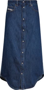 DIESEL® De-Ard Denim Midi Skirt