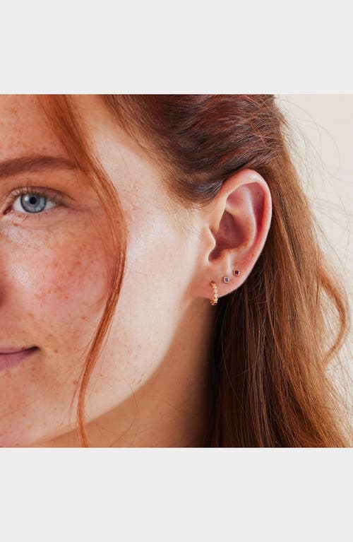 Made By Mary Cubic Zirconia Birthstone Stud Earrings In Gold
