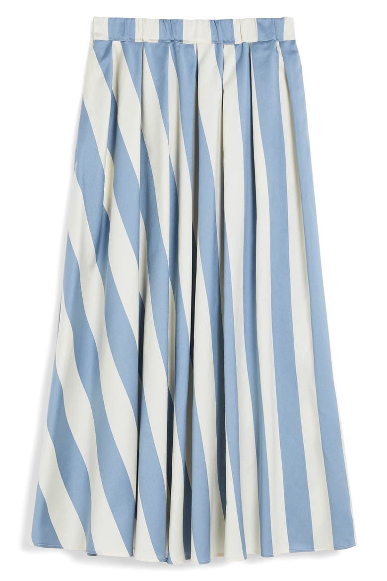 Vidim Stripe Cotton & Silk Skirt, Alternate, color, AVIO