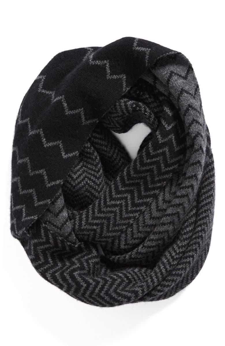 Halogen<sup>®</sup> Chevron Jacquard Wool & Cashmere Infinity Scarf, Main, color, 