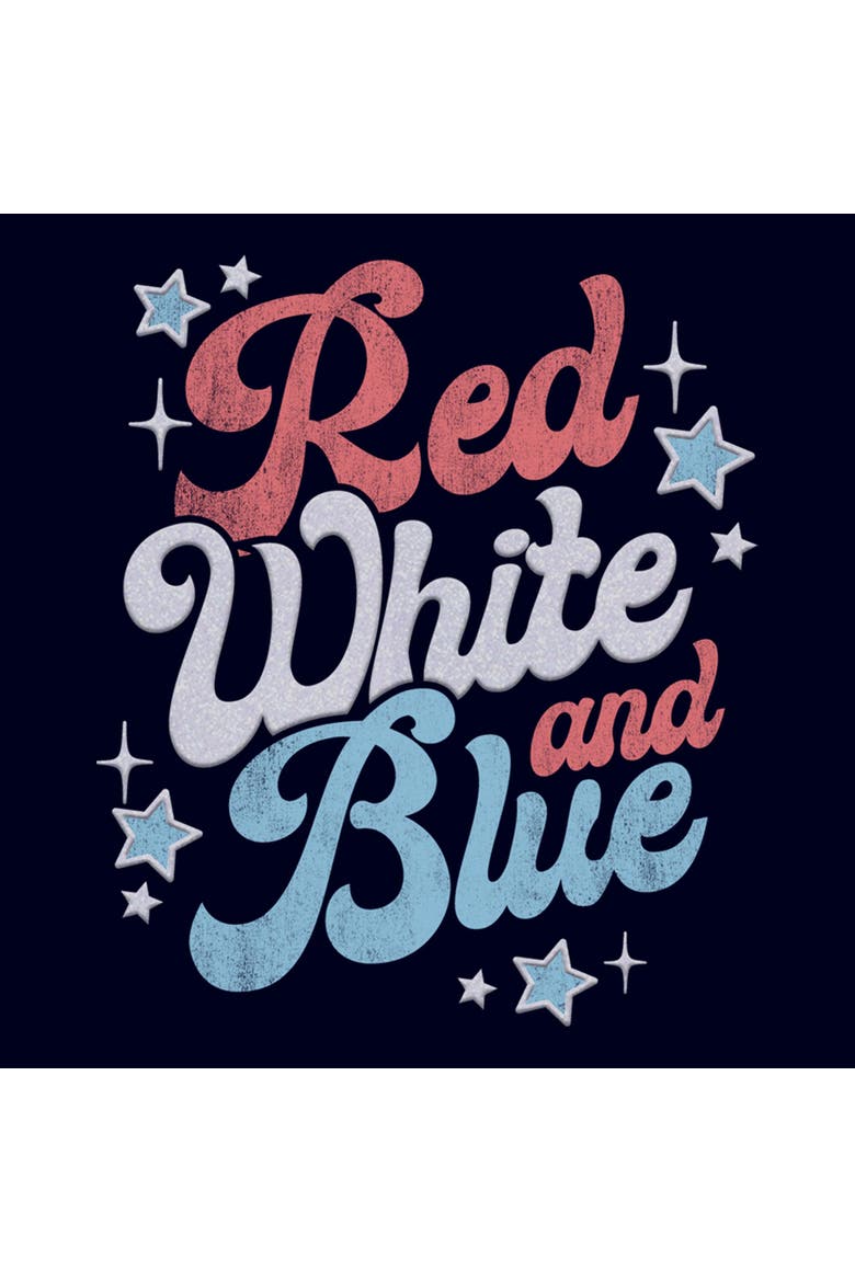 Juniors Lost Gods Red White And Blue Quote T Shirt, Alternate, color, Navy Blue