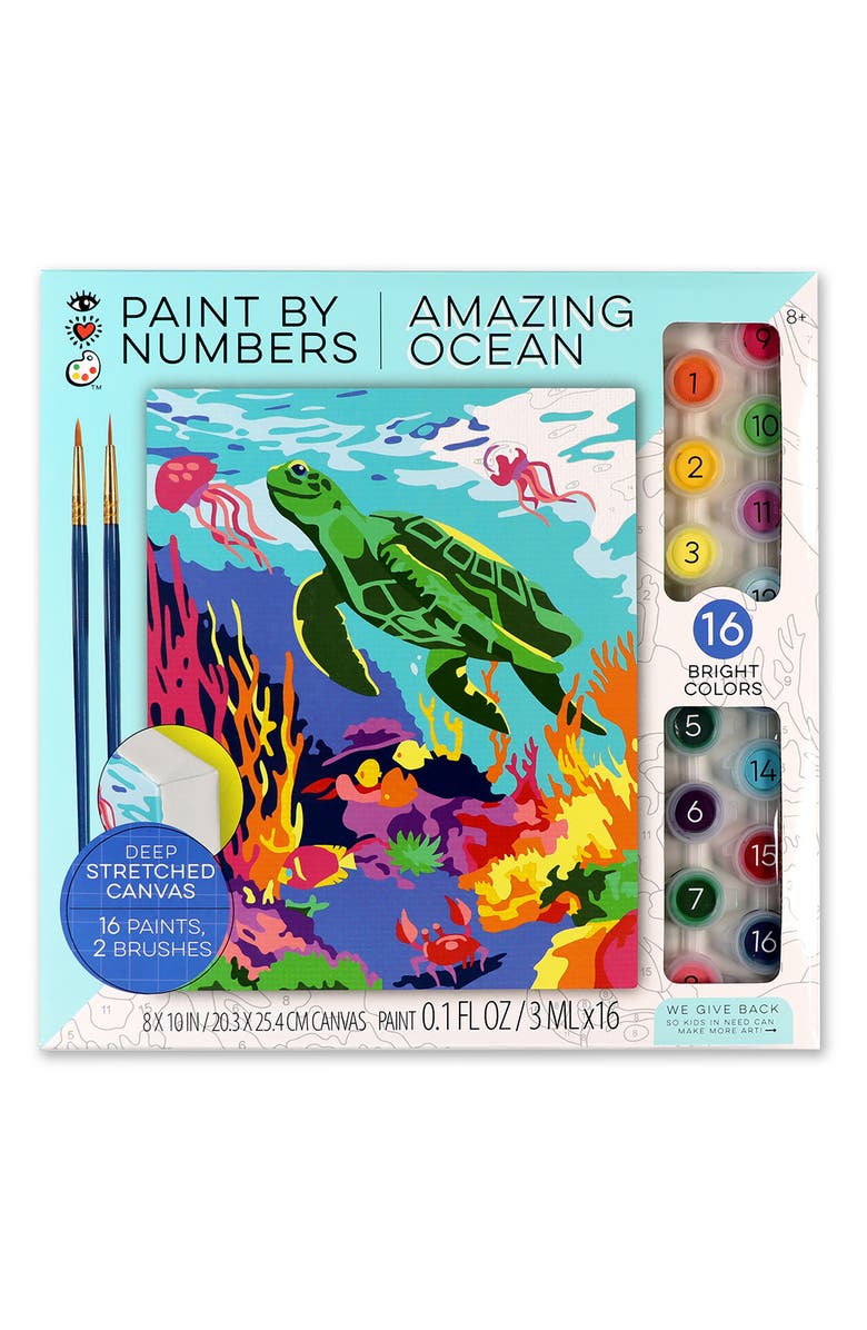 BRIGHT STRIPES Amazing Ocean Paint by Numbers Kit, Main, color, Multi