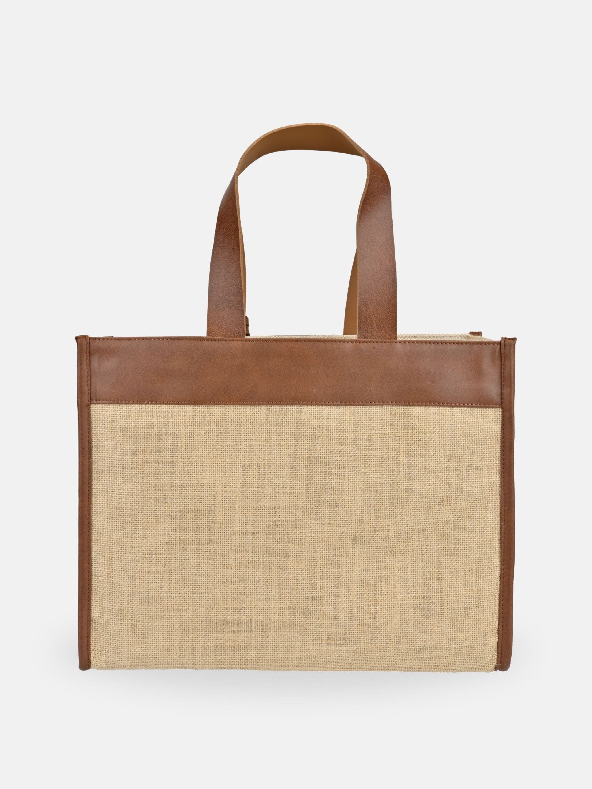 Jute Trim Box Tote, Alternate, color, Sahara