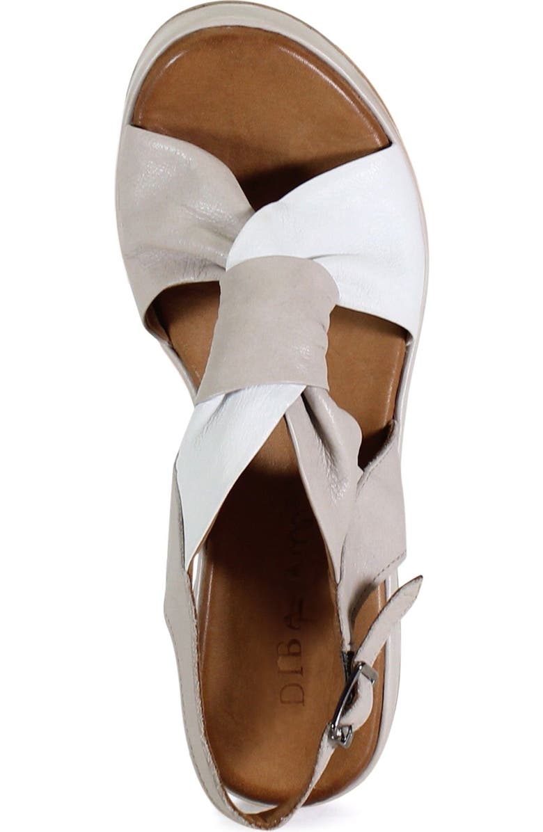 DibaTrue KALA FLOWER Leather Wedge Heel Sandal, Alternate, color, White/Silver