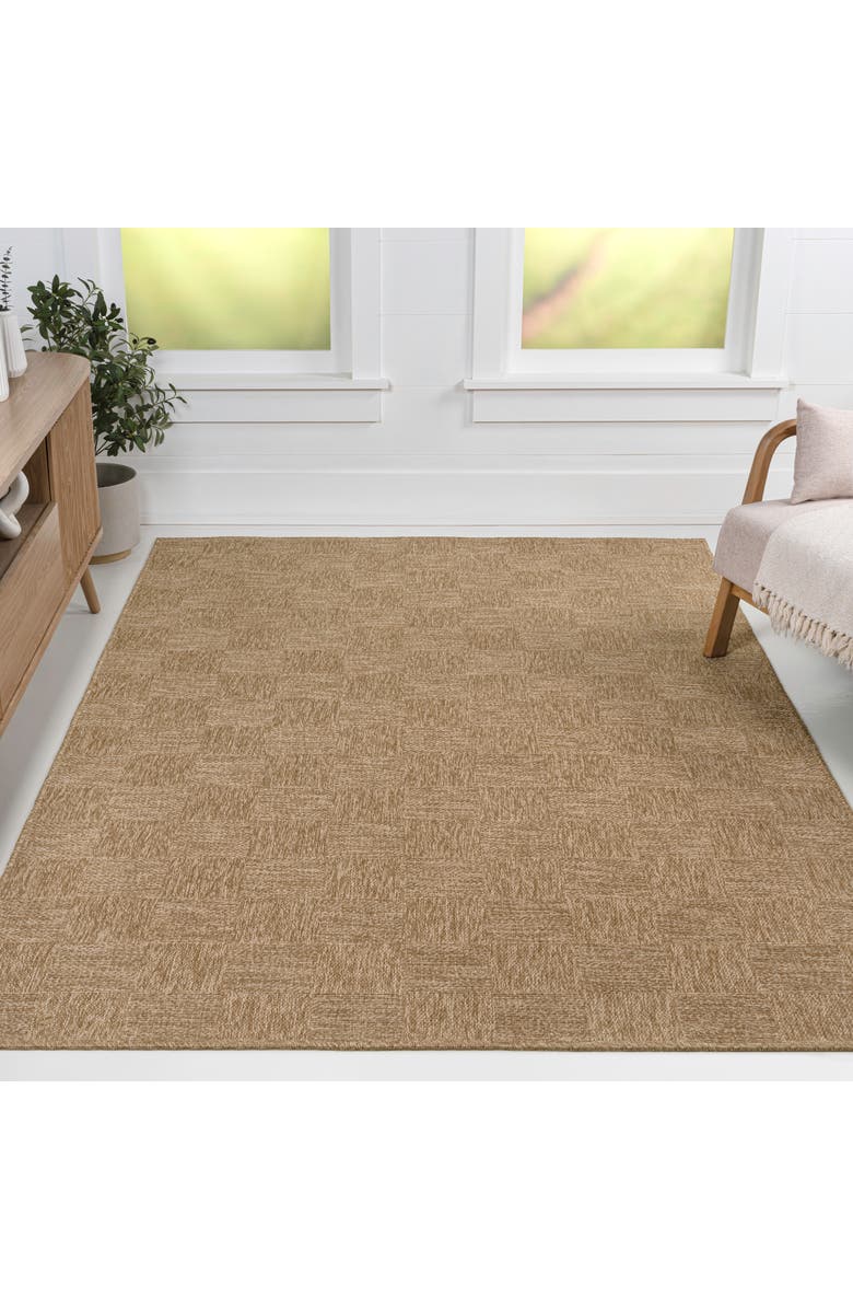 JONATHAN Y Mason Easy Jute Geometric Checker Weave Indoor/Outdoor Area Rug, Alternate, color, Natural