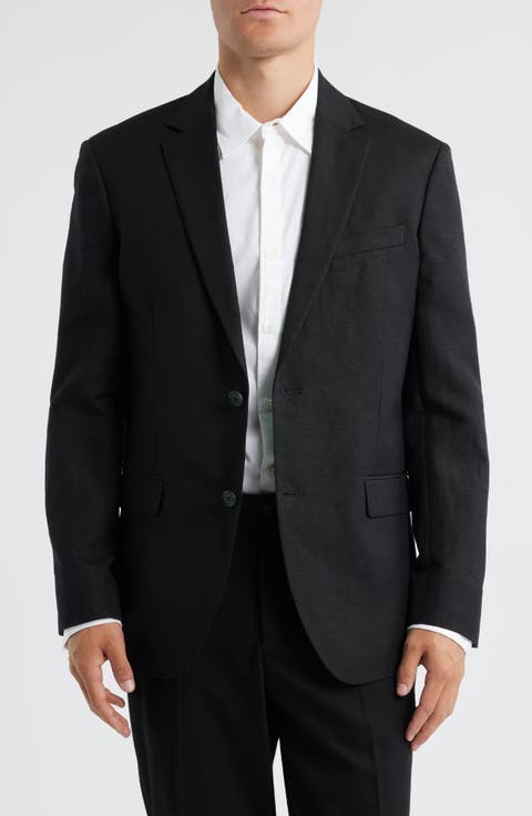 Slim Fit Solid Linen Blend Sport Coat