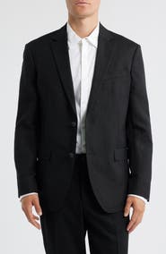 Open Edit Slim Fit Solid Linen Blend Sport Coat