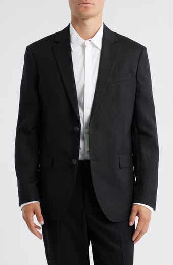 Open Edit Slim Fit Solid Linen Blend Sport Coat