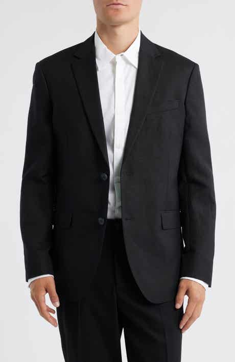 Open Edit Slim Fit Solid Linen Blend Sport Coat