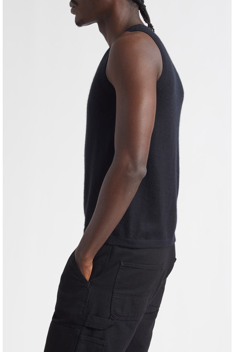 Short Big Cashmere Tank, Alternate, color, BLACK