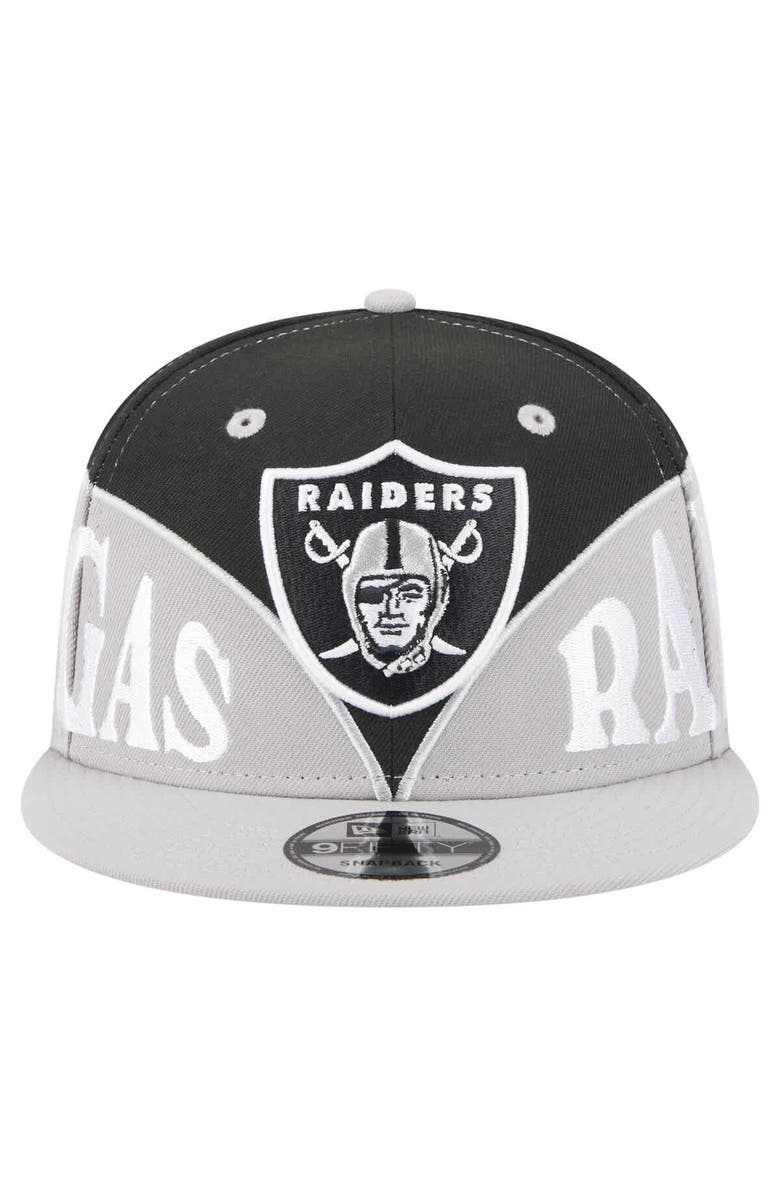 New Era Men's New Era Black/Gray Las Vegas Raiders Split 9FIFTY Snapback Hat, Alternate, color, Black