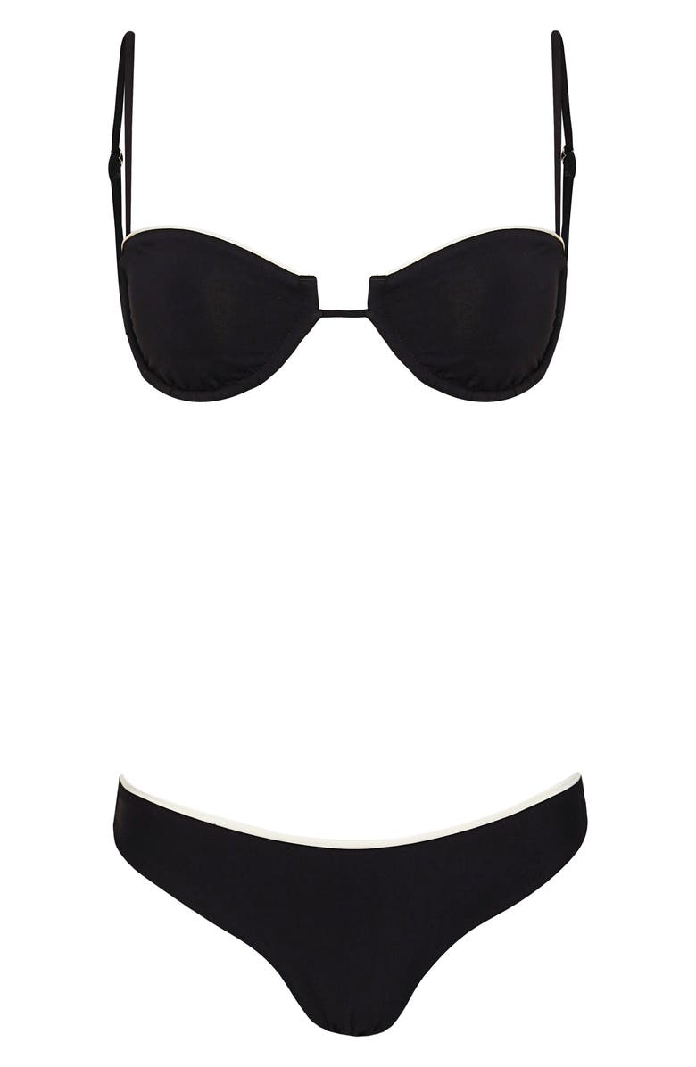 Maaji Midnight Black Amatista Reversible Underwire Bikini Top, Alternate, color, Black