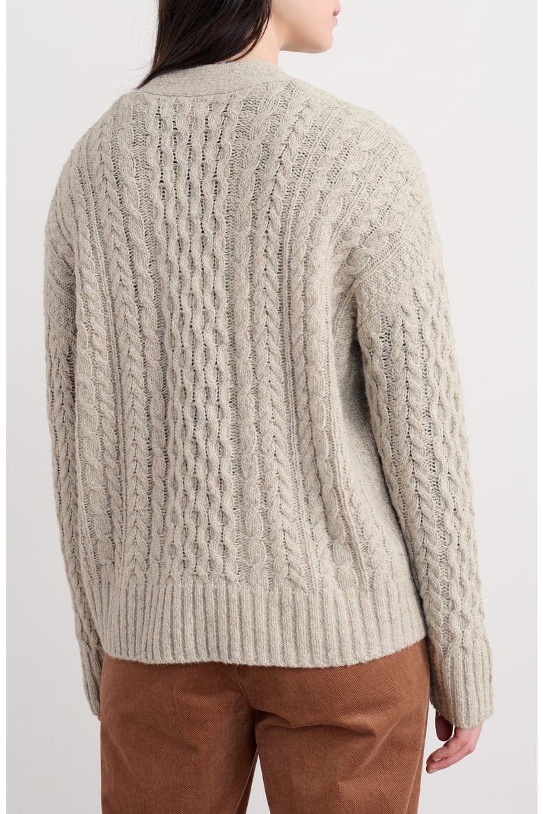 Newlyn Merino Wool Blend Cardigan, Alternate, color, KNIT MELANGE ARAN
