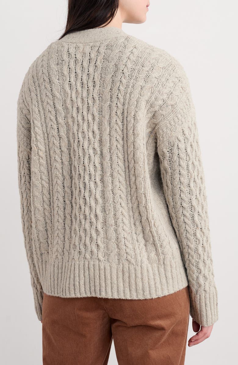 Seasalt Cornwall Newlyn Merino Wool Blend Cardigan, Alternate, color, Knit Melange Aran