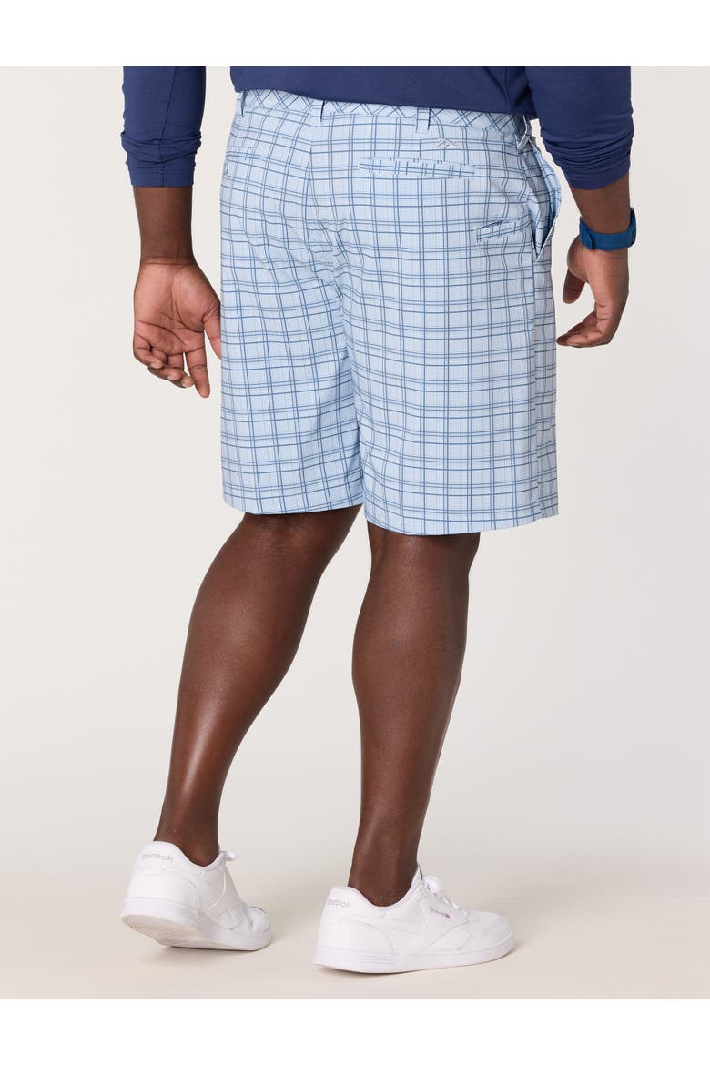 Big & Tall Plaid Tech Golf Shorts, Alternate, color, GLASS BLUE