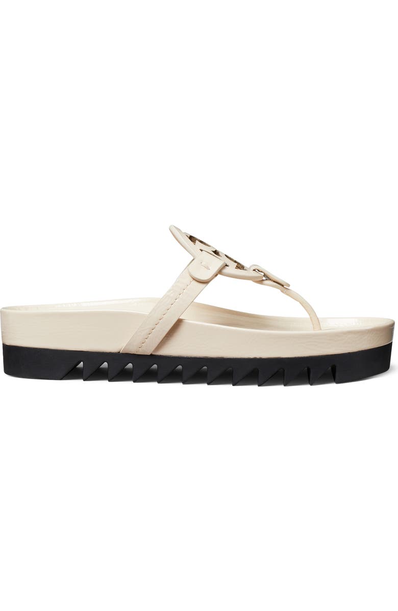 Tory Burch Miller Cloud Lug Sandal, Alternate, color, New Cream / Perfect Black