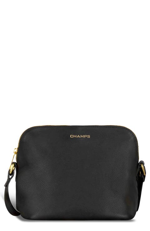 Leather Top Zip Crossbody Bag