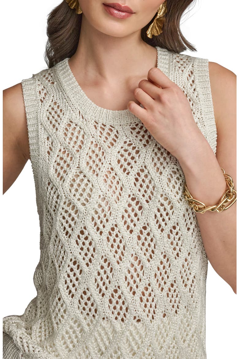 Diamond Pattern Sleeveless Sweater, Alternate, color, CRM