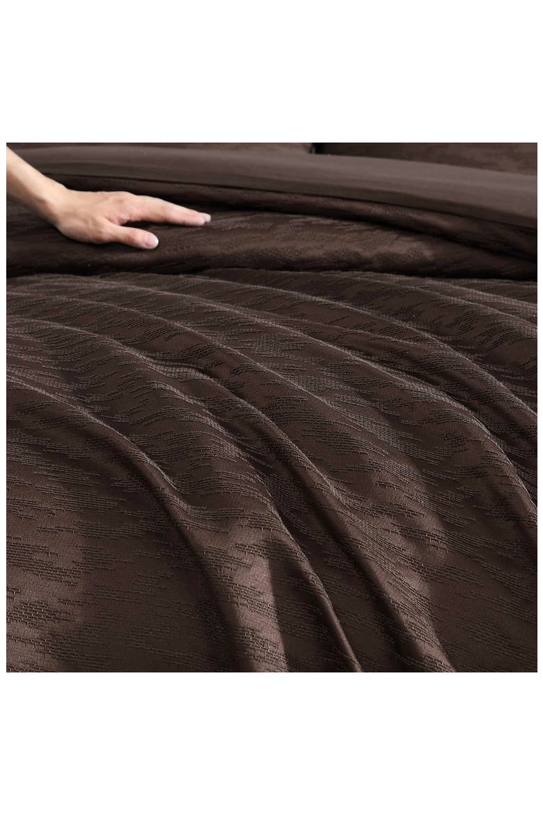 Illusion 3-Piece Comforter & Shams Set, Alternate, color, BITTERSWEET BROWN