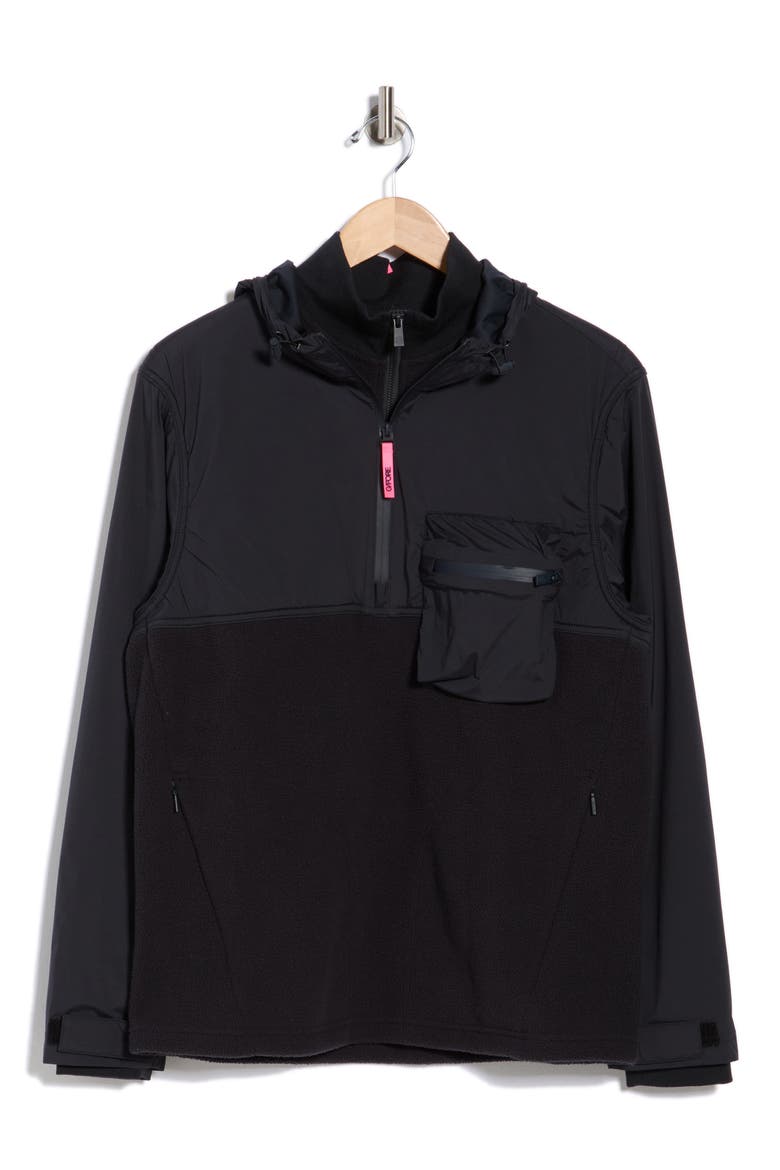 Stretch Tech Fleece Hooded Golf Jacket, Alternate, color, ONYX