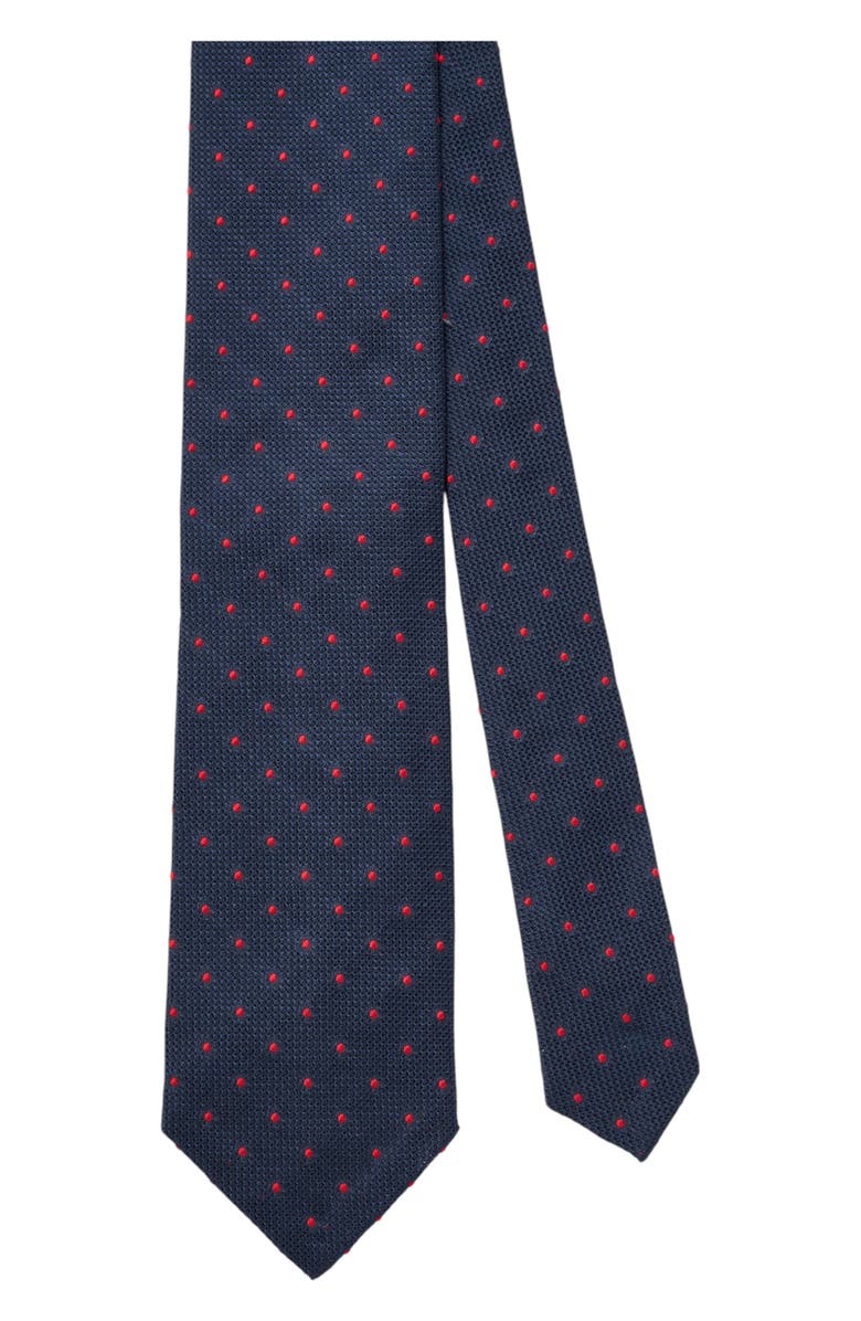 Robert Talbott Duvall Spot Grenadine Silk Necktie, Main, color, Navy/Red