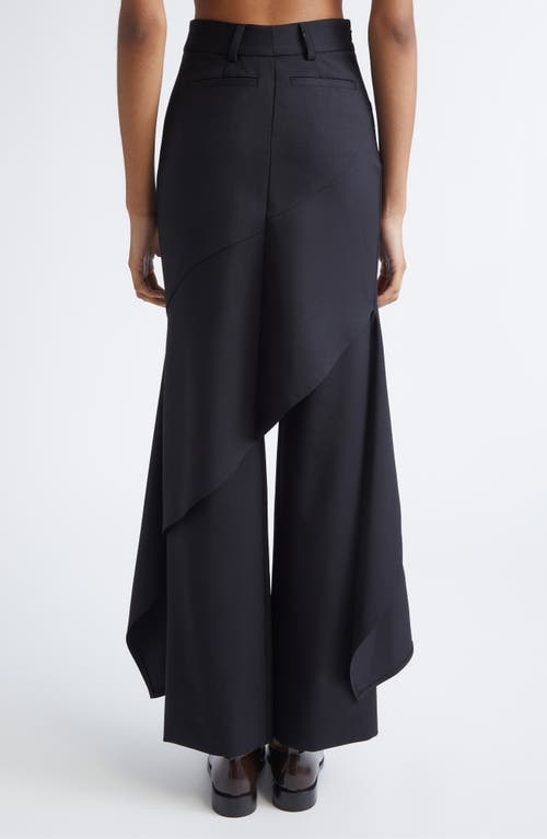 Monse Deconstructed Stretch Virgin Wool Skirt Pants In Black
