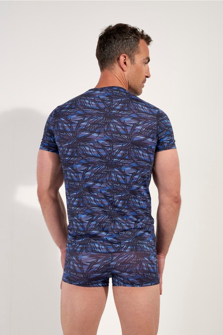 Star Island Tee-Shirt V Neck, Alternate, color, Blue Print