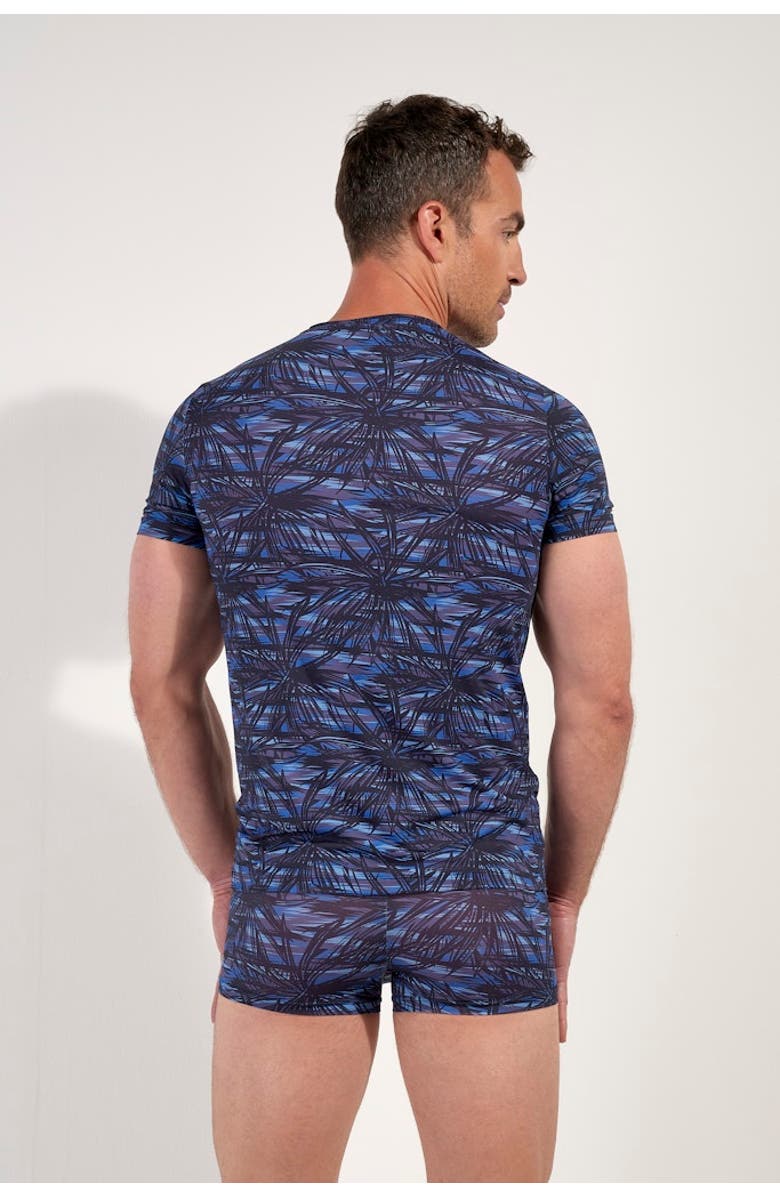 HOM Star Island Tee-Shirt V Neck, Alternate, color, Blue Print