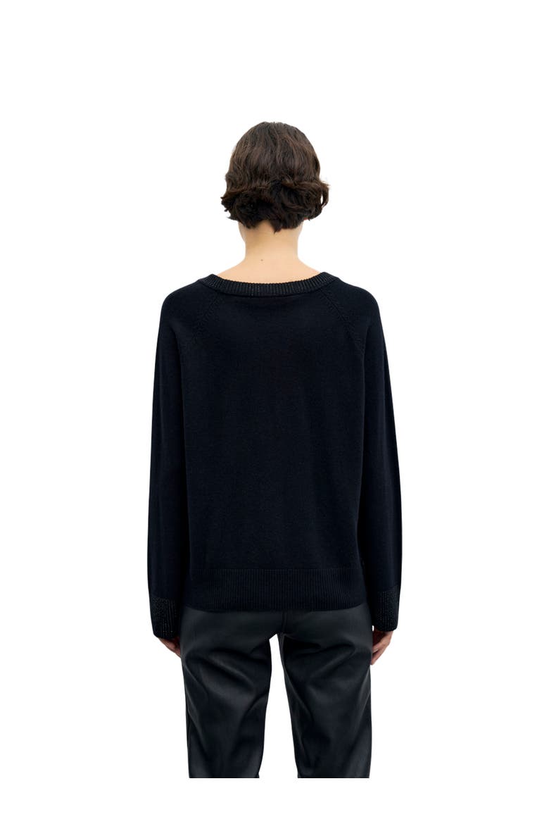Rei Embellished Cuff Knit Jumper, Alternate, color, Black