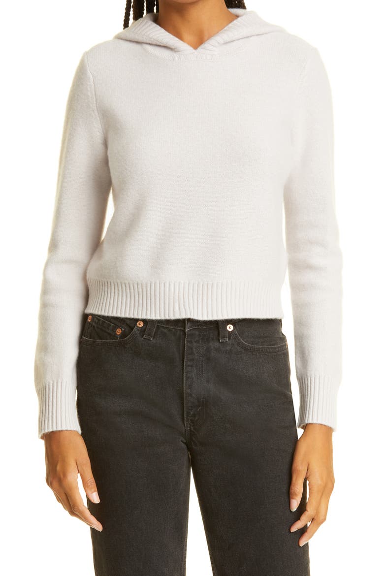 Boiled Cashmere Crop Hoodie, Main, color, LILAC