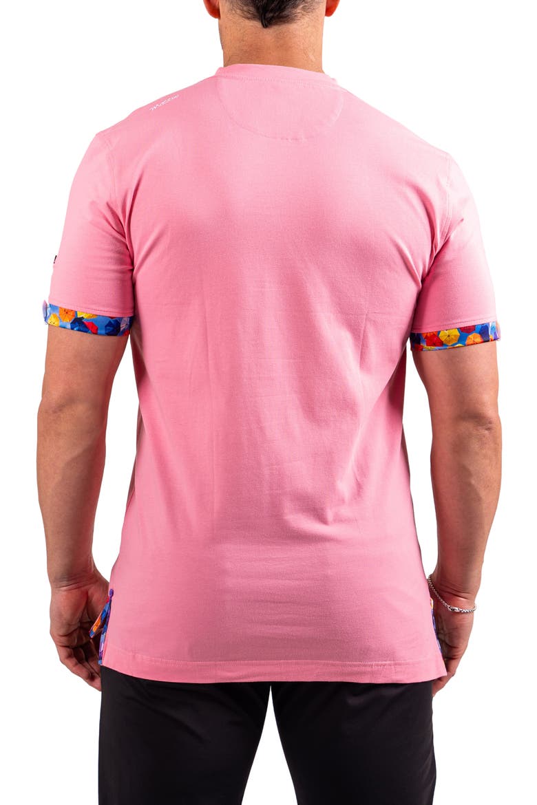 Vivaldi Light Pink V-Neck Cotton T-Shirt, Alternate, color, PINK