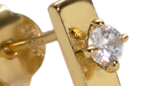 Argento Vivo Sterling Silver Cubic Zirconia Stud & Hoop Earrings Set In Gold