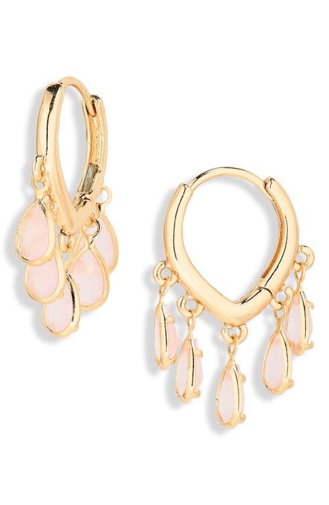 Crystal Charm Huggie Hoop Earrings