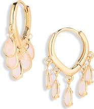 Cara Crystal Charm Huggie Hoop Earrings