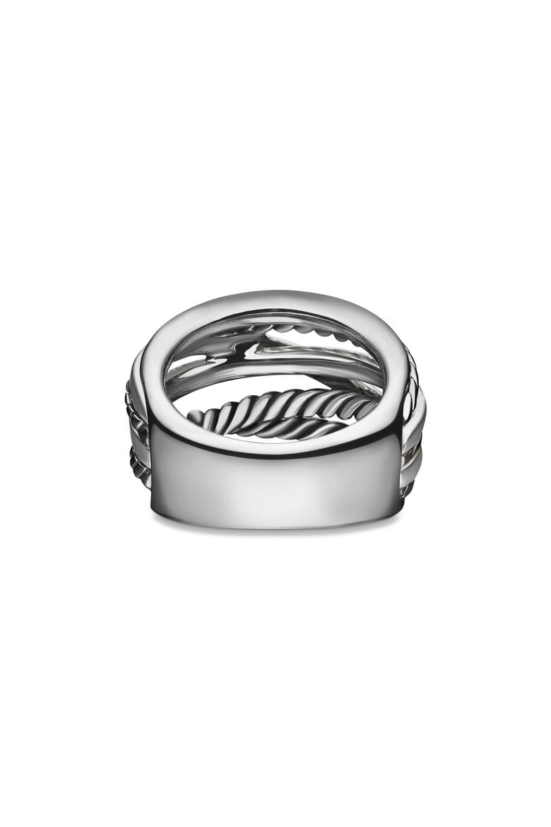 Crossover Wide Ring, Alternate, color, SILVER