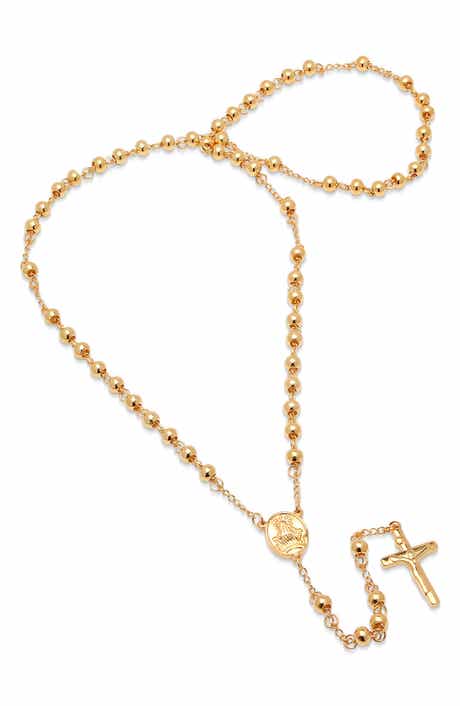 18k Gold Plated Rosary Necklace