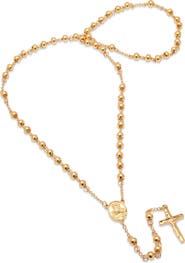 STEELTIME 18k Gold Plated Rosary Necklace