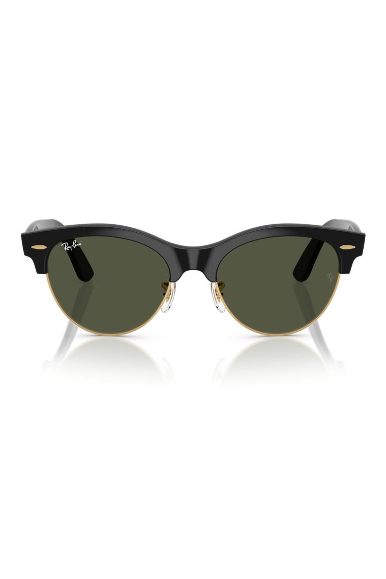 Clubmaster Way 54mm Square Sunglasses, Main, color, BLACK AND GOLD