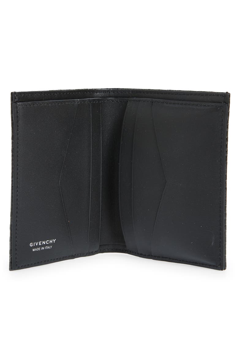 4G Coated Canvas & Leather Card Holder, Alternate, color, BLACK
