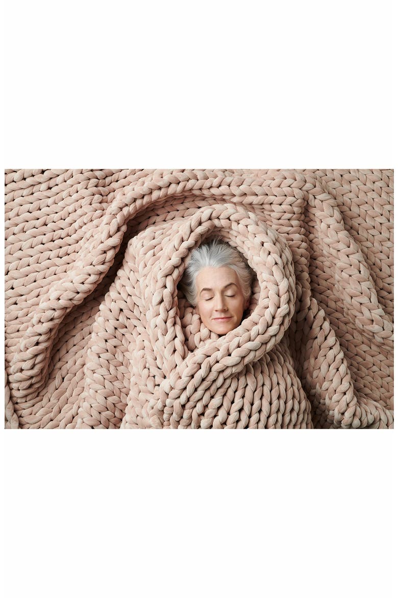 Knit Velvet Weighted Blanket, Alternate, color, ROSE QUARTZ