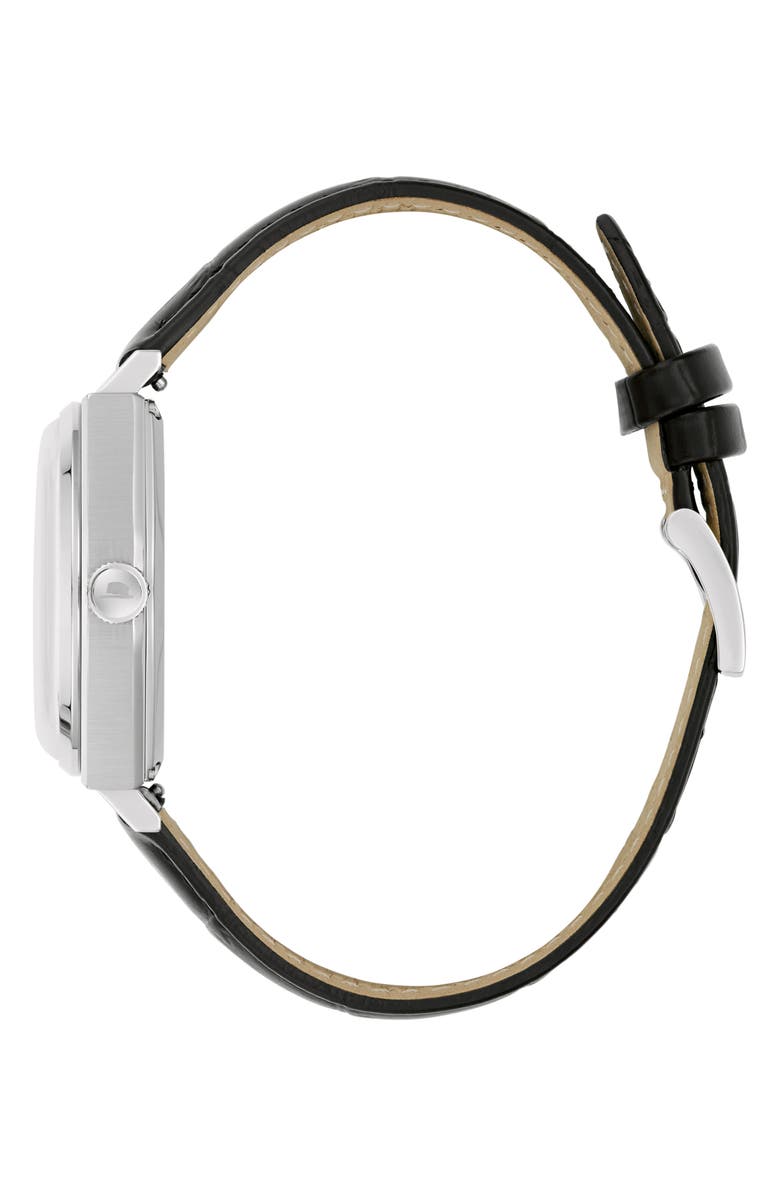 BULOVA Frank Sinatra 'Nothing but the Best' Automatic Leather Strap Watch, 37mm, Alternate, color, Gold/ Black