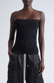 Rick Owens Rib Virgin Wool Blend Tube Top