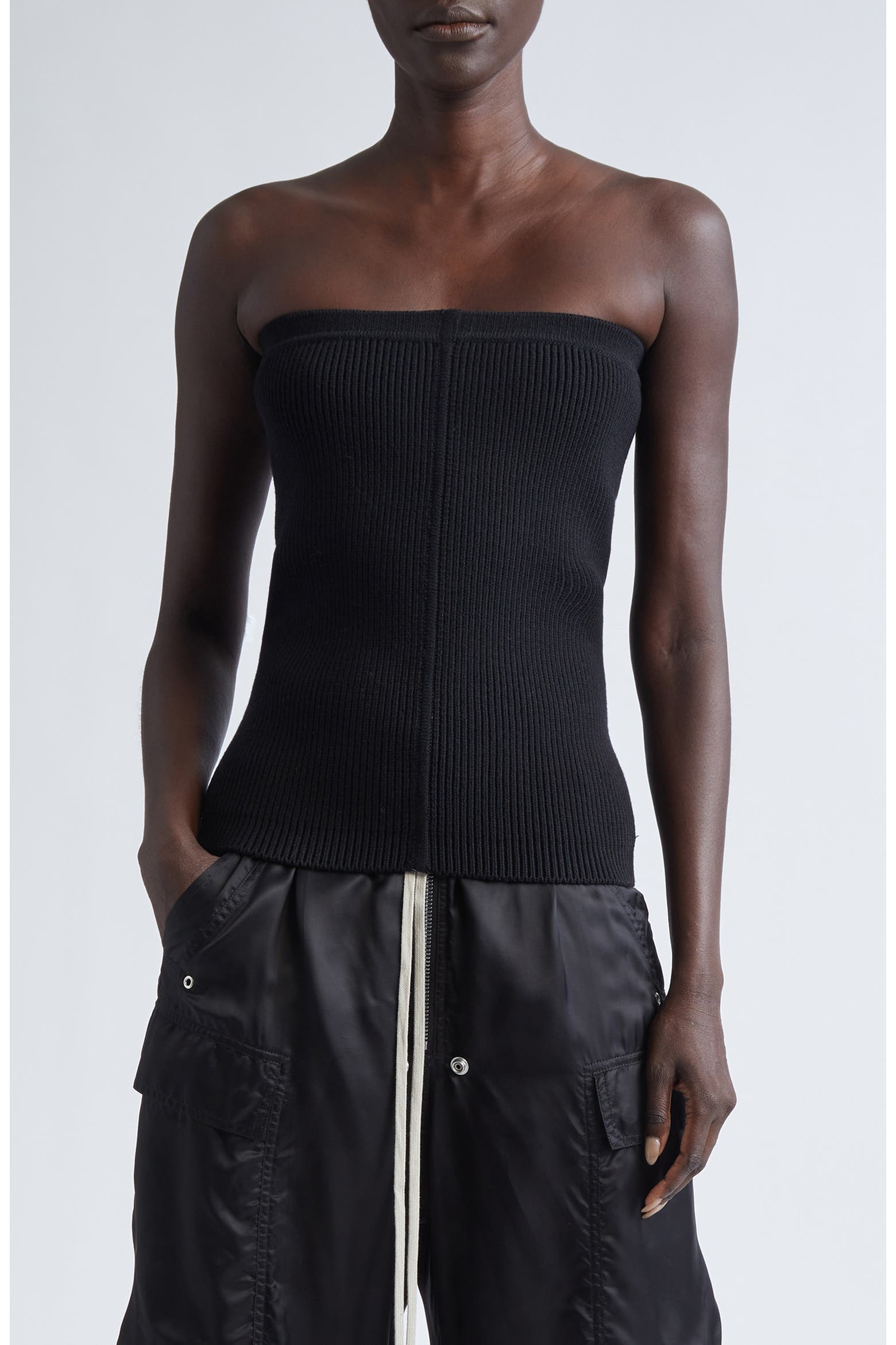Tubing Ribs Rick Owens Rib Virgin Wool Blend Tube Top (Women) | Nordstrom