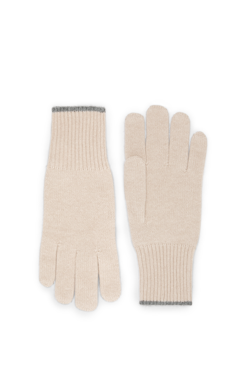 Brunello Cucinelli Cashmere Gloves In Sand