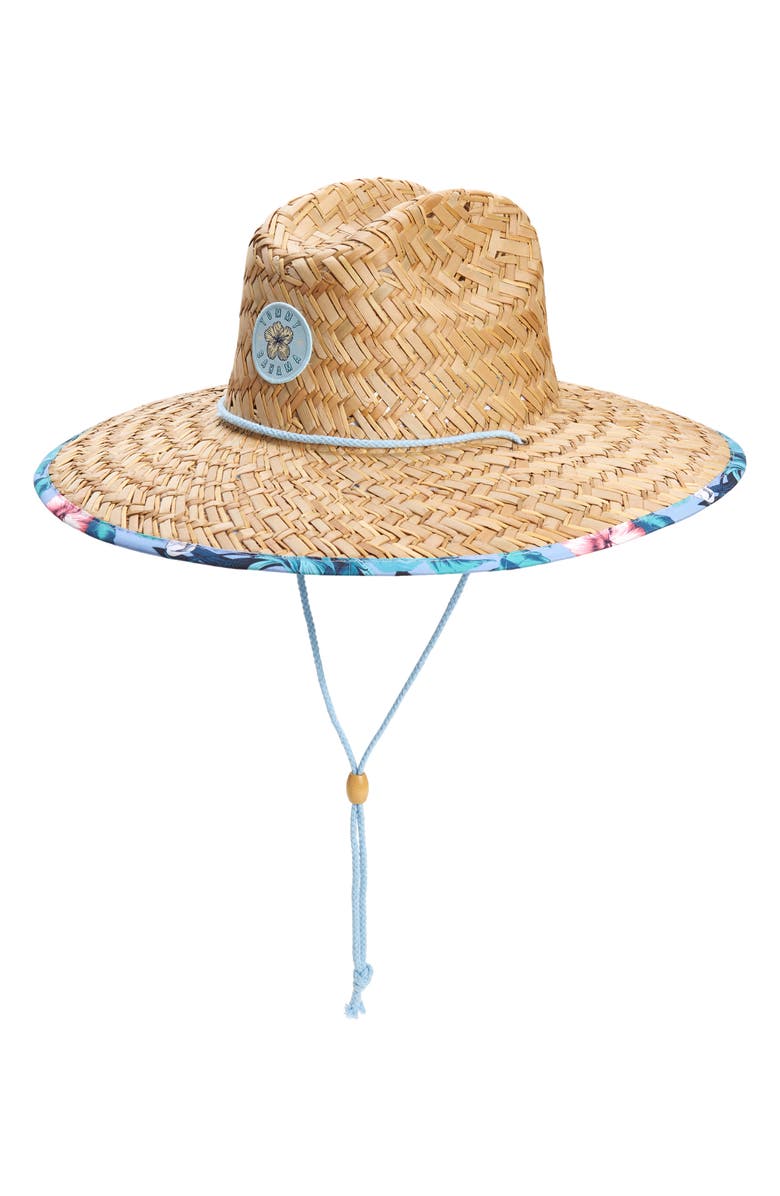 Tommy Bahama Print Trim Straw Lifeguard Hat, Main, color, 