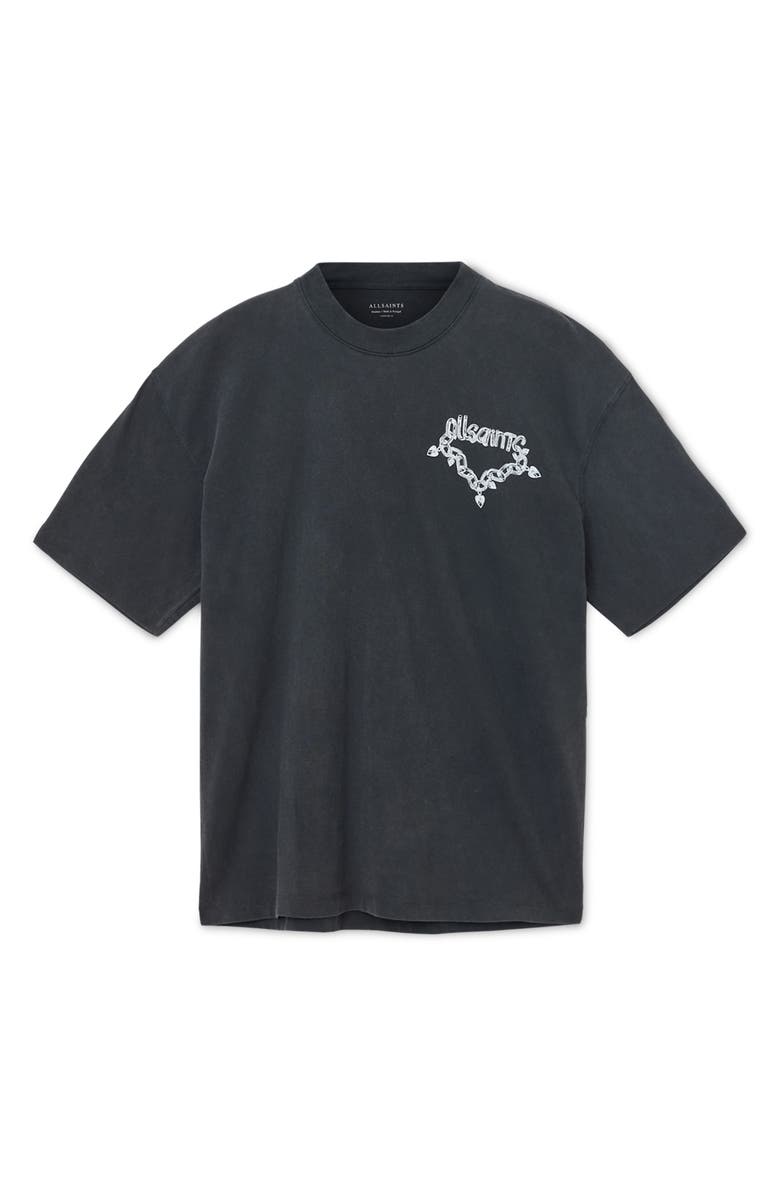 AllSaints Drip Graphic T-Shirt, Alternate, color, Washed Black