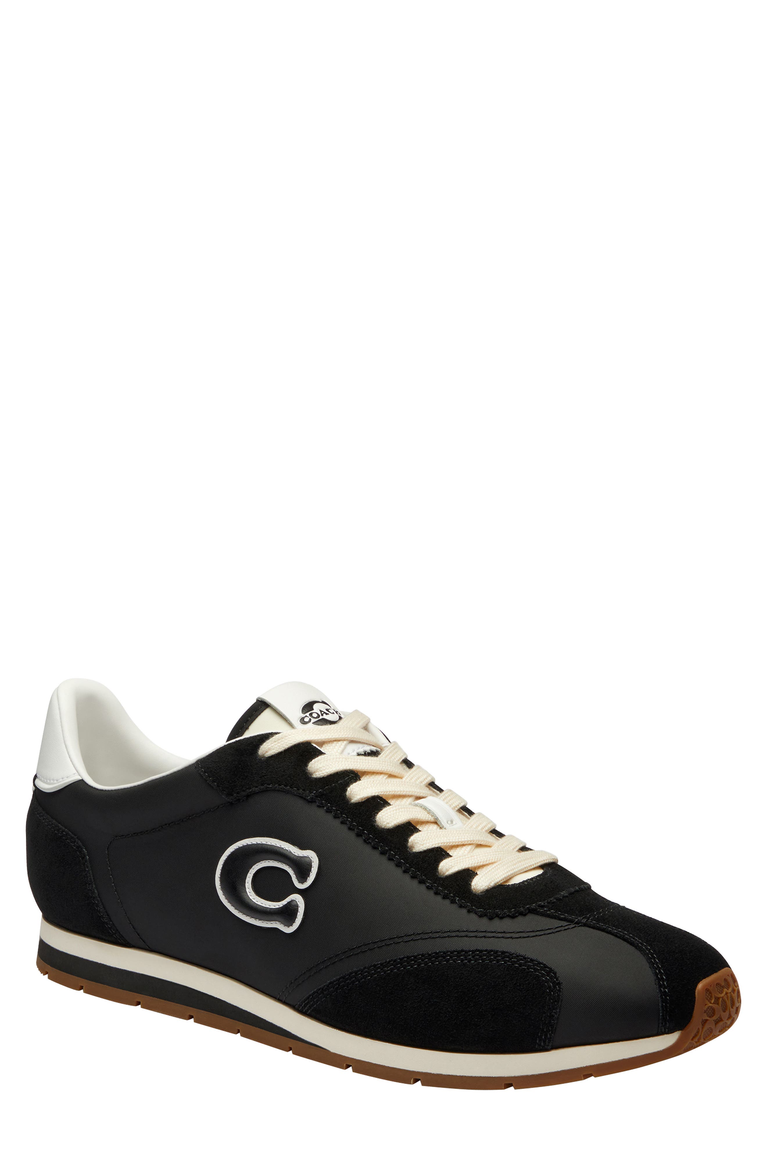 COACH Logo Mixed Media Sneaker, Main, color, 